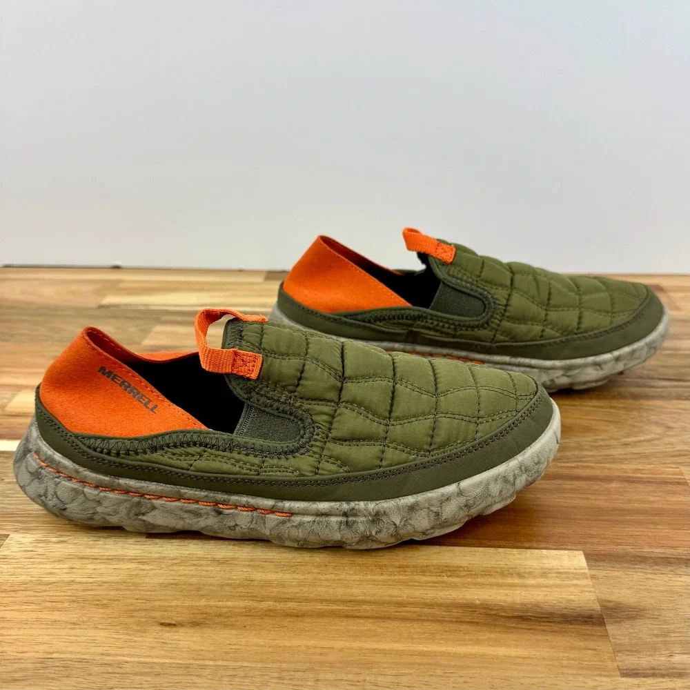 Merrell Kids Slip On‎ Casual Quilted Comfort Shoes Green Orange Size 3.5